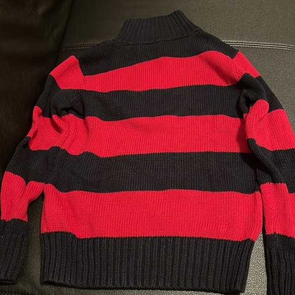 EUC classic red and navy stripes ¼ zip sweater - Picture 4 of 4